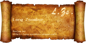Leng Zsombor névjegykártya